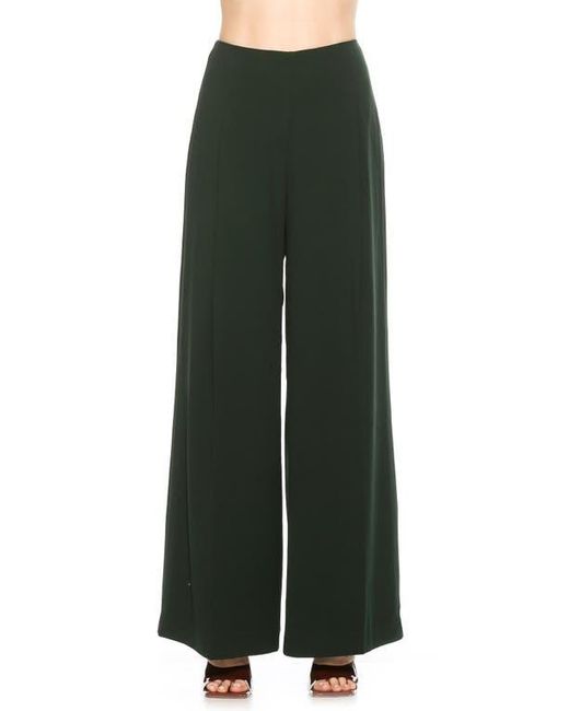 Alexia Admor Green Rover Mid Rise Wide Leg Pants