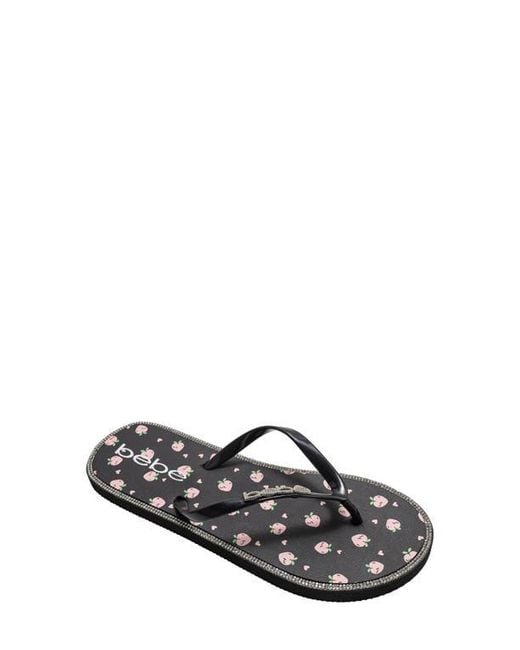Bebe Black Peach Flip Flop