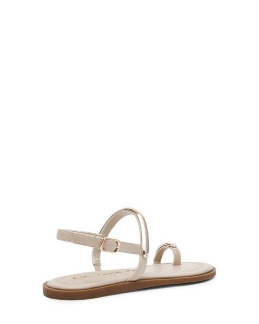 Anne Klein White Kallian Toe Loop Sandal