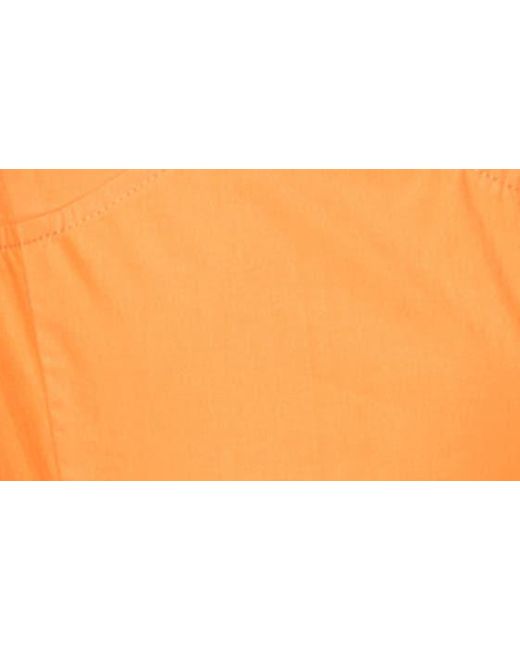 MELLODAY Orange Pleated A-line Sundress
