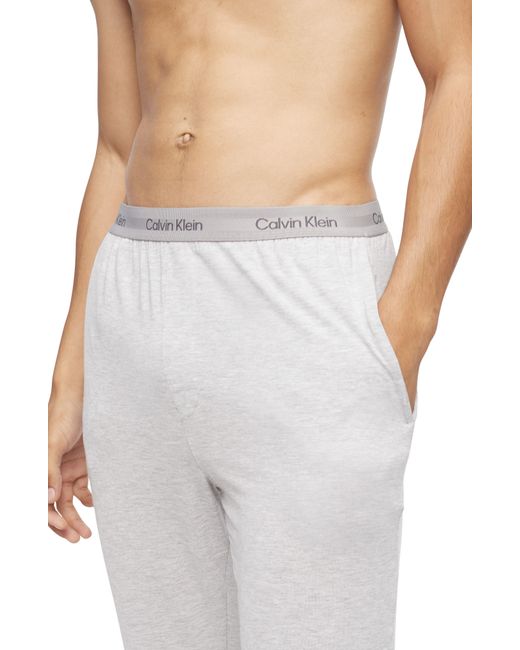 Calvin Klein Modal Blend Jogger Pajama Pants in White for Men | Lyst