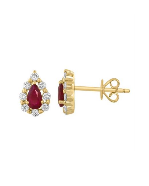 Effy Red Diamond & Ruby Stud Earrings