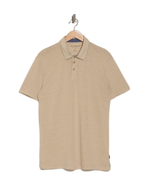 Lucky Brand Natural Linen Blend Polo Shirt for men