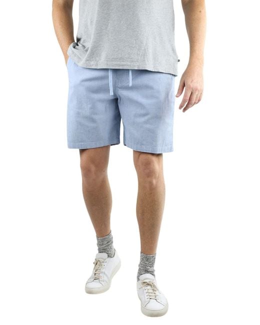 Jachs New York Blue Stretch Chambray Shorts for men