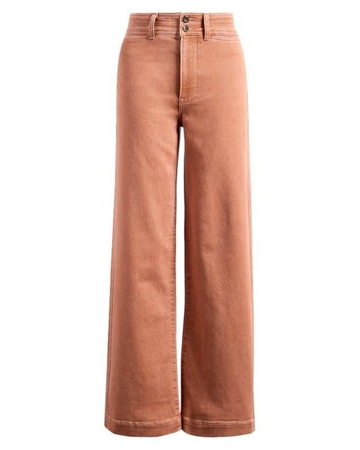 Faherty Brand Brown Terry Harbor High Waist Wide Leg Jeans