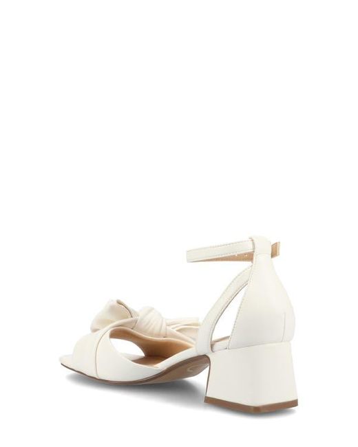 Journee Collection Natural Zevi Bow Block Heel Sandal