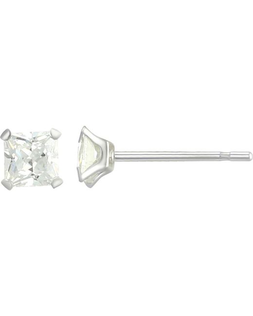 CANDELA JEWELRY Metallic 10K Square Cut Cz Stud Earrings