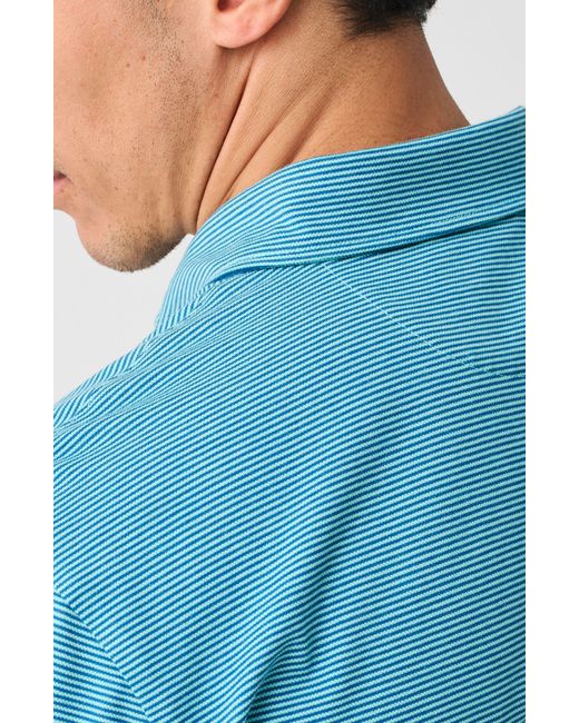 Faherty Brand Blue Movement Stripe Piqué Polo for men