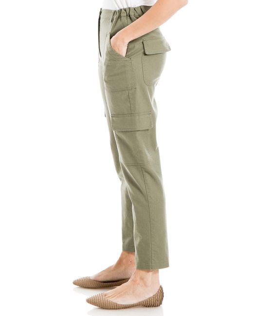Max Studio Green Soft Twill Cargo Pants