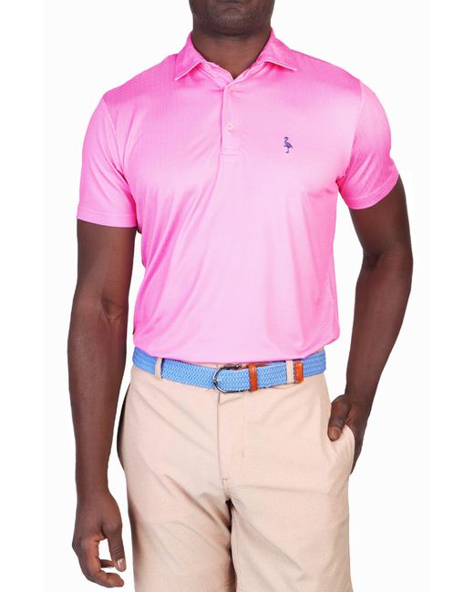 Tailorbyrd Pink Chevron Performance Polo for men