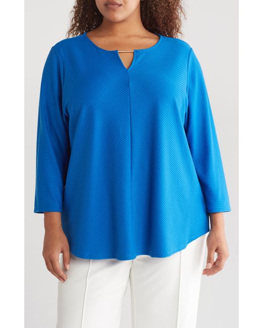 Ruby Rd Blue Cable Stripe Top