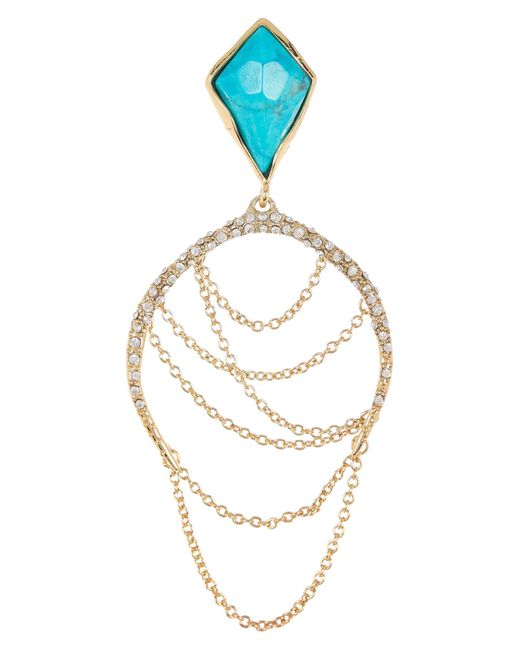 Alexis Bittar Metallic Yellow Gold Plated Pave Crystal Draped Chain Drop Earrings In 10k Gold At Nordstrom Rack