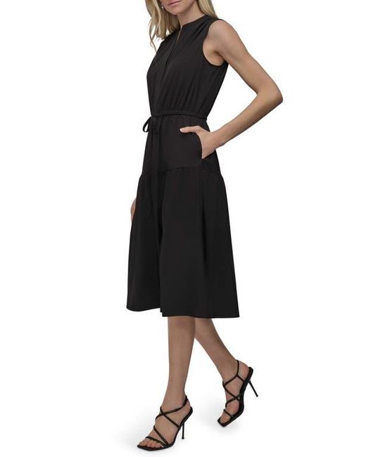 DKNY ★【フレアドレス】Sleeveless Tiered Midi Dress DKNY Sleeveless Tiered Midi Dress in Black | Lyst
