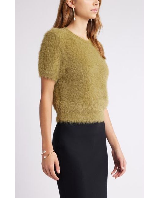 Open Edit Green Eyelash Sweater