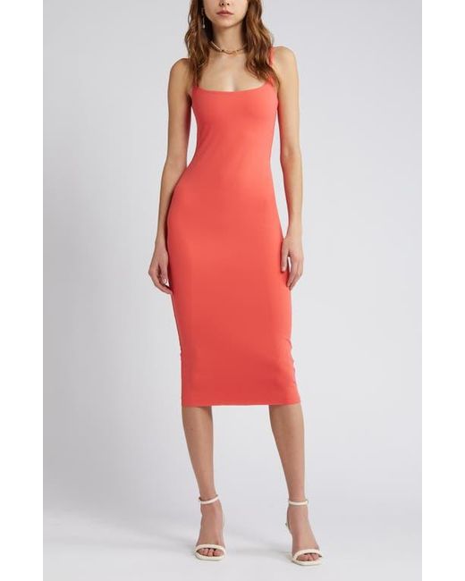 Open Edit Red Smooth Edit Strappy Midi Slipdress