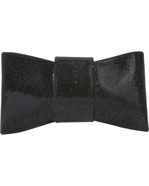 BERNESS Black Rhinestone Bow Clutch