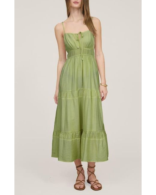 Blu Pepper Green Tiered Midi Sundress