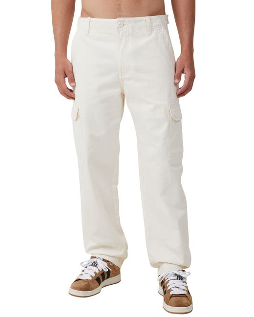 Cotton On White Tactical Cargo Pants for men