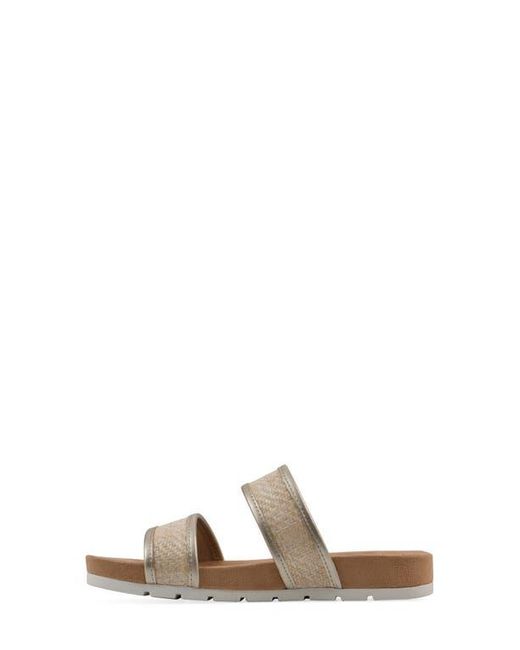 White Mountain Brown Tropical Slide Sandal