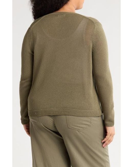Max Studio Green V-Neck Button Front Cardigan