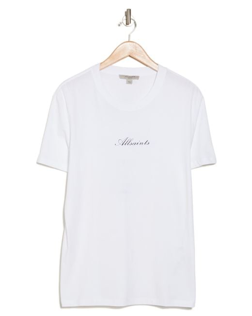 AllSaints White Vita Boyfriend Logo Graphic T-shirt