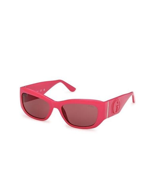 Guess Red Rectangular Sunglasses for men