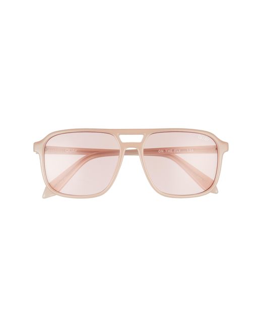 Quay Pink On The Fly 48mm Aviator Sunglasses