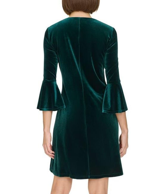 Tommy Hilfiger Black Bell Sleeve Velvet Dress