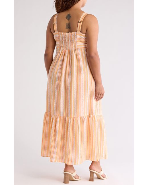 London Times Multicolor Smocked Tiered Maxi Dress