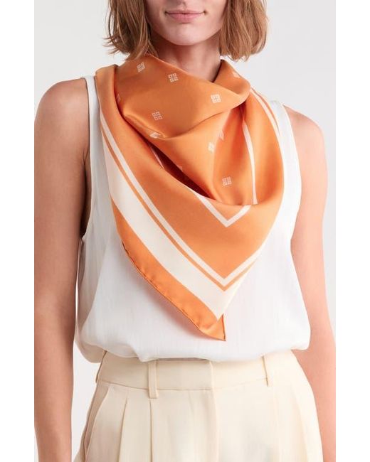 Givenchy White Logo Silk Square Scarf