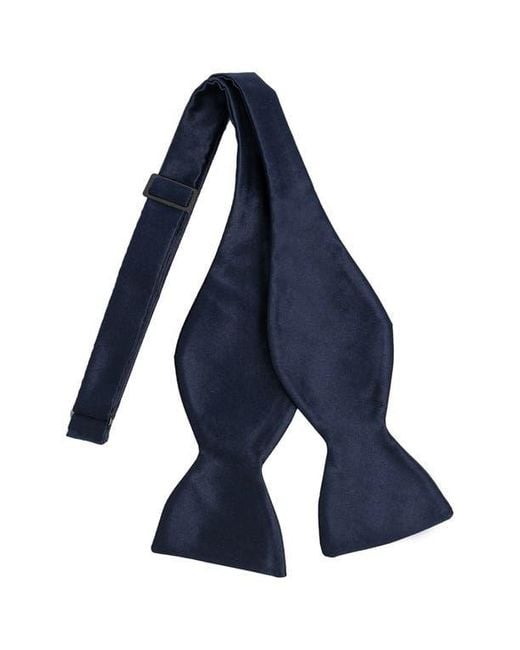 Con.struct Blue Solid Satin Bow Tie for men