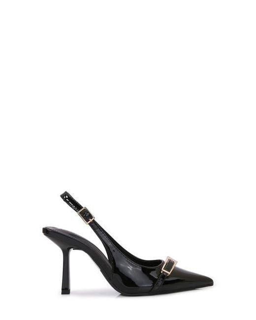 BERNESS Black Coraline Pointed Toe Slingback Pump