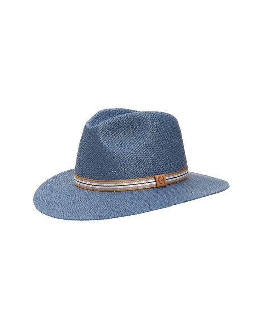 Cole Haan Blue Straw Fedora Hat for men