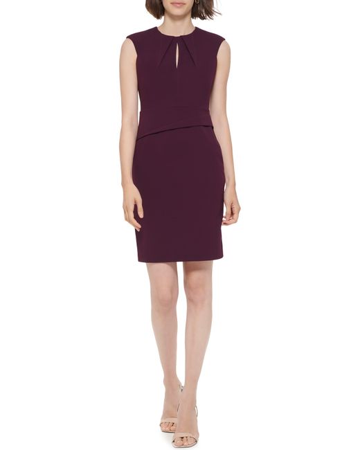Calvin Klein Purple Keyhole Sheath Dress