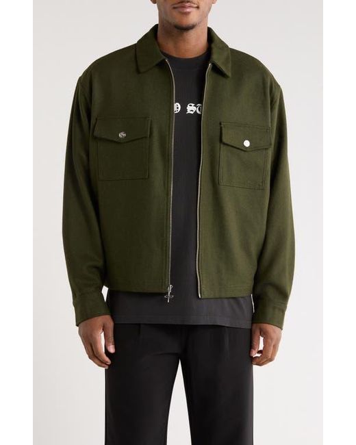Saint Studio Green Trapani Wool Blend Zip-Up Jacket for men