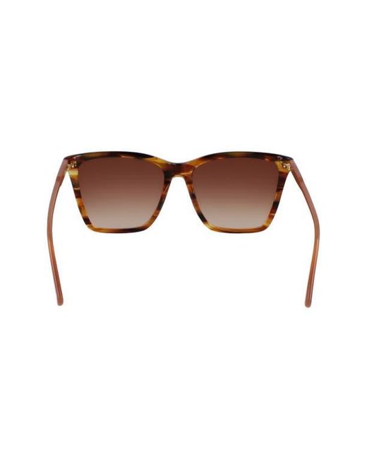 Longchamp Brown Le Pliage 56Mm Gradient Rectangular Sunglasses
