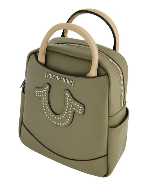 True Religion Green Studded Horseshoe Backpack