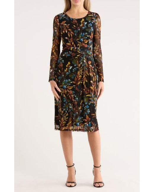 Connected Apparel Black Mesh Long Sleeve Dress