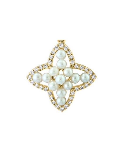 Effy Metallic Diamond & Freshwater Pearl Pendant Necklace