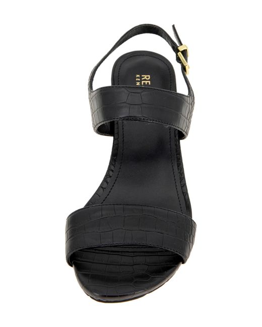Cole Reaction Dee Croc Embossed Sandal In Black At Nordstrom