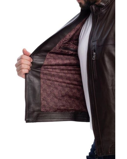 VELLAPAIS Black Lisbon Leather Jacket for men
