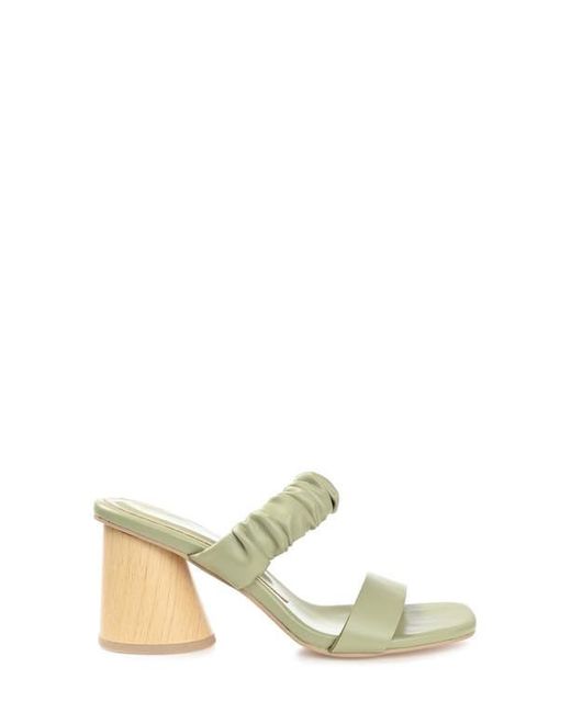 Journee Collection Metallic Open Square-Toe Block Heel