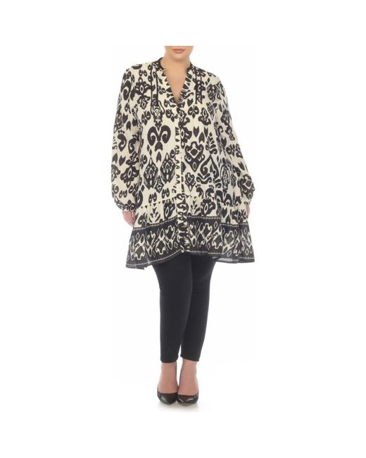Boho Me Black Button Front Tunic