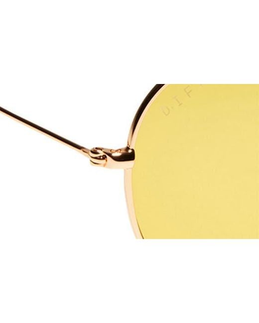 DIFF Yellow Cruz 49mm Small Aviator Sunglasses