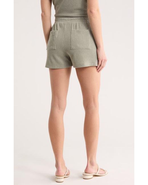 Bobeau Gray Rib Drawstring Shorts