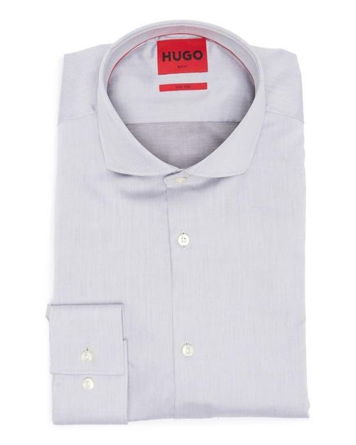HUGO Blue Kason Slim Fit Easy Iron Cotton Dress Shirt for men