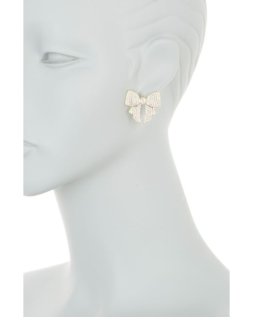 BaubleBar White Pavé Bow Stud Earrings