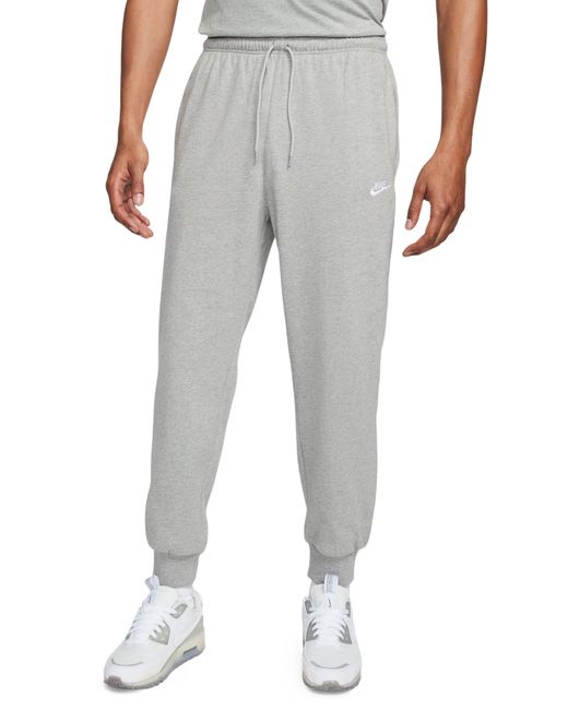 Nike Gray Club Knit Joggers for men