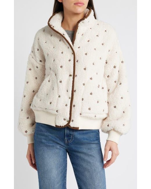 The Great The Blackbird Floral Embroidery High Pile Fleece Jacket