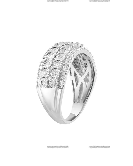 Effy White Sterling Silver Diamond Pavé Ring